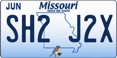 MO license plate SH2J2X