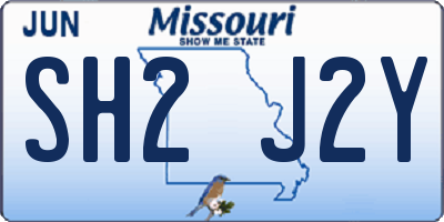 MO license plate SH2J2Y