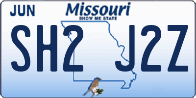 MO license plate SH2J2Z