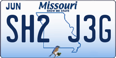 MO license plate SH2J3G