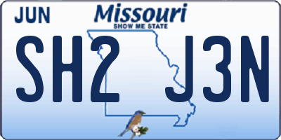 MO license plate SH2J3N