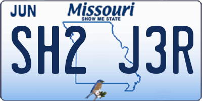 MO license plate SH2J3R