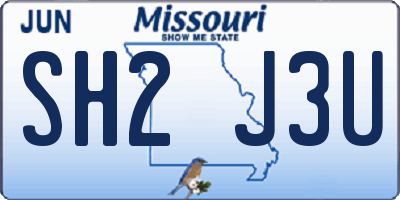 MO license plate SH2J3U