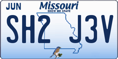 MO license plate SH2J3V