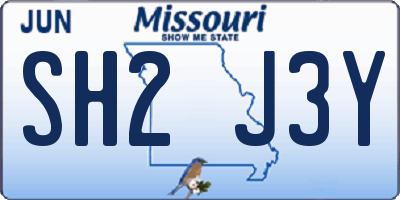 MO license plate SH2J3Y
