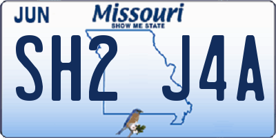 MO license plate SH2J4A