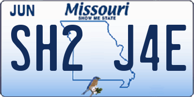 MO license plate SH2J4E