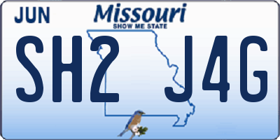 MO license plate SH2J4G