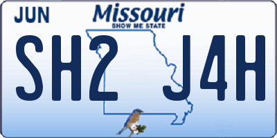 MO license plate SH2J4H