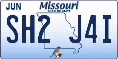 MO license plate SH2J4I
