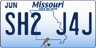 MO license plate SH2J4J