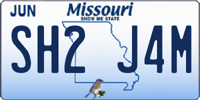 MO license plate SH2J4M