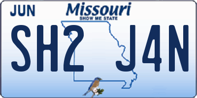 MO license plate SH2J4N