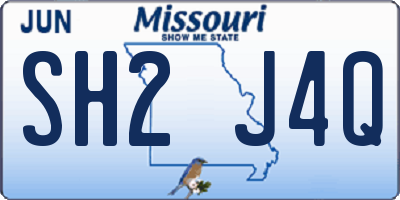MO license plate SH2J4Q