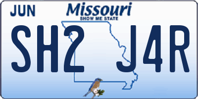 MO license plate SH2J4R