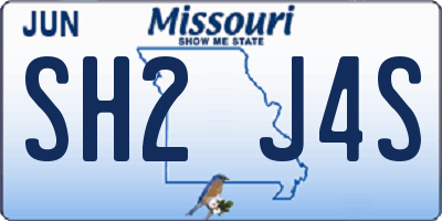 MO license plate SH2J4S