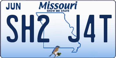 MO license plate SH2J4T