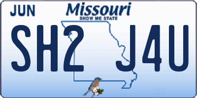 MO license plate SH2J4U