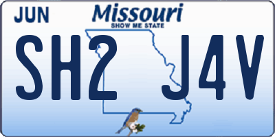 MO license plate SH2J4V