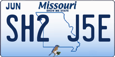 MO license plate SH2J5E
