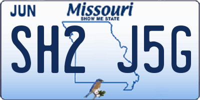 MO license plate SH2J5G