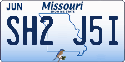 MO license plate SH2J5I