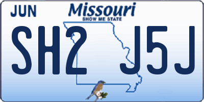 MO license plate SH2J5J