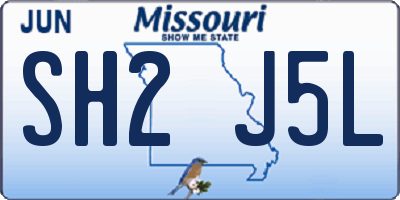 MO license plate SH2J5L
