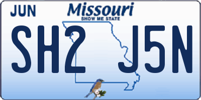 MO license plate SH2J5N