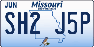 MO license plate SH2J5P