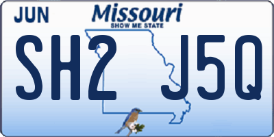 MO license plate SH2J5Q