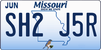 MO license plate SH2J5R