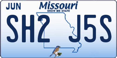 MO license plate SH2J5S