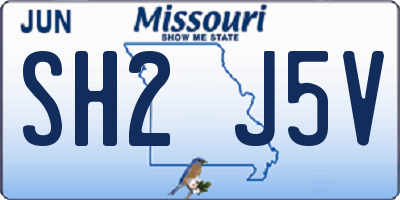 MO license plate SH2J5V