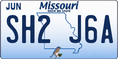 MO license plate SH2J6A
