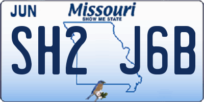 MO license plate SH2J6B