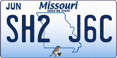 MO license plate SH2J6C