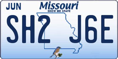 MO license plate SH2J6E