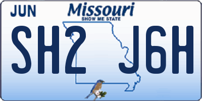 MO license plate SH2J6H