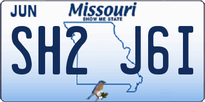MO license plate SH2J6I