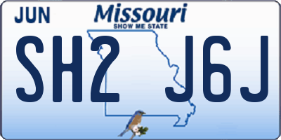MO license plate SH2J6J