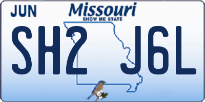 MO license plate SH2J6L