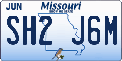 MO license plate SH2J6M