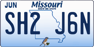 MO license plate SH2J6N