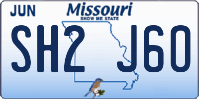 MO license plate SH2J6O