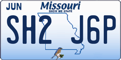 MO license plate SH2J6P