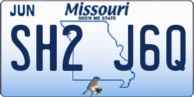 MO license plate SH2J6Q