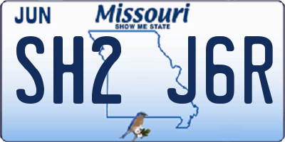 MO license plate SH2J6R