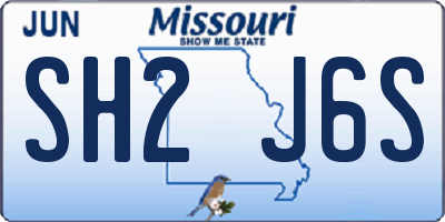 MO license plate SH2J6S