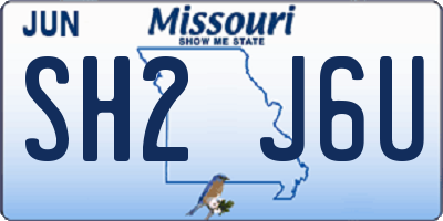 MO license plate SH2J6U